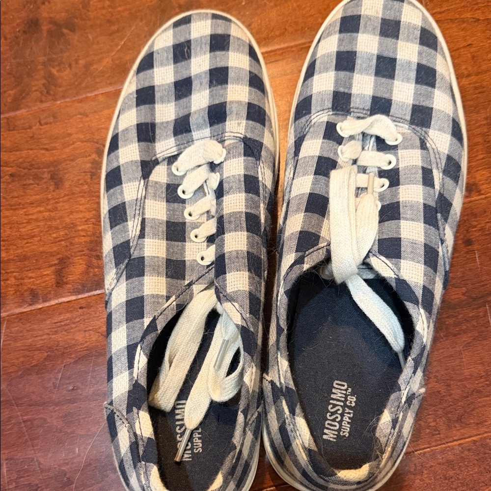 Mossimo Supply Co. Navy and White Plaid Sneakers